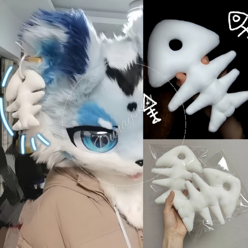 Fishbones Cosplay Prop - سلسلة مفاتيح على شكل عظمة سمكة