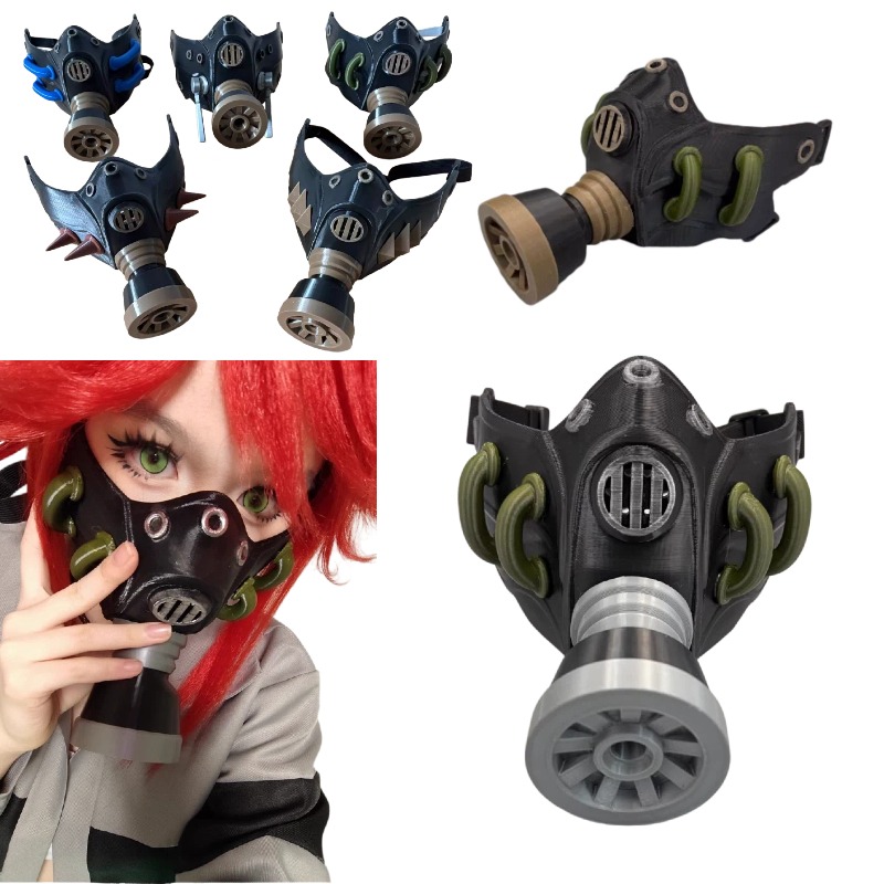 Cosplay Prop 3D Print - قناع غاز أسود ثلاثي الأبعاد مطبوع
