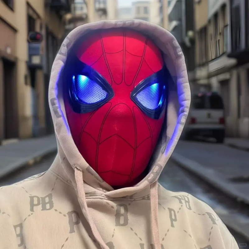 قناع سبايدرمان بعيون متحركة، إ - مراجعة Cosplay Prop Display وسعره